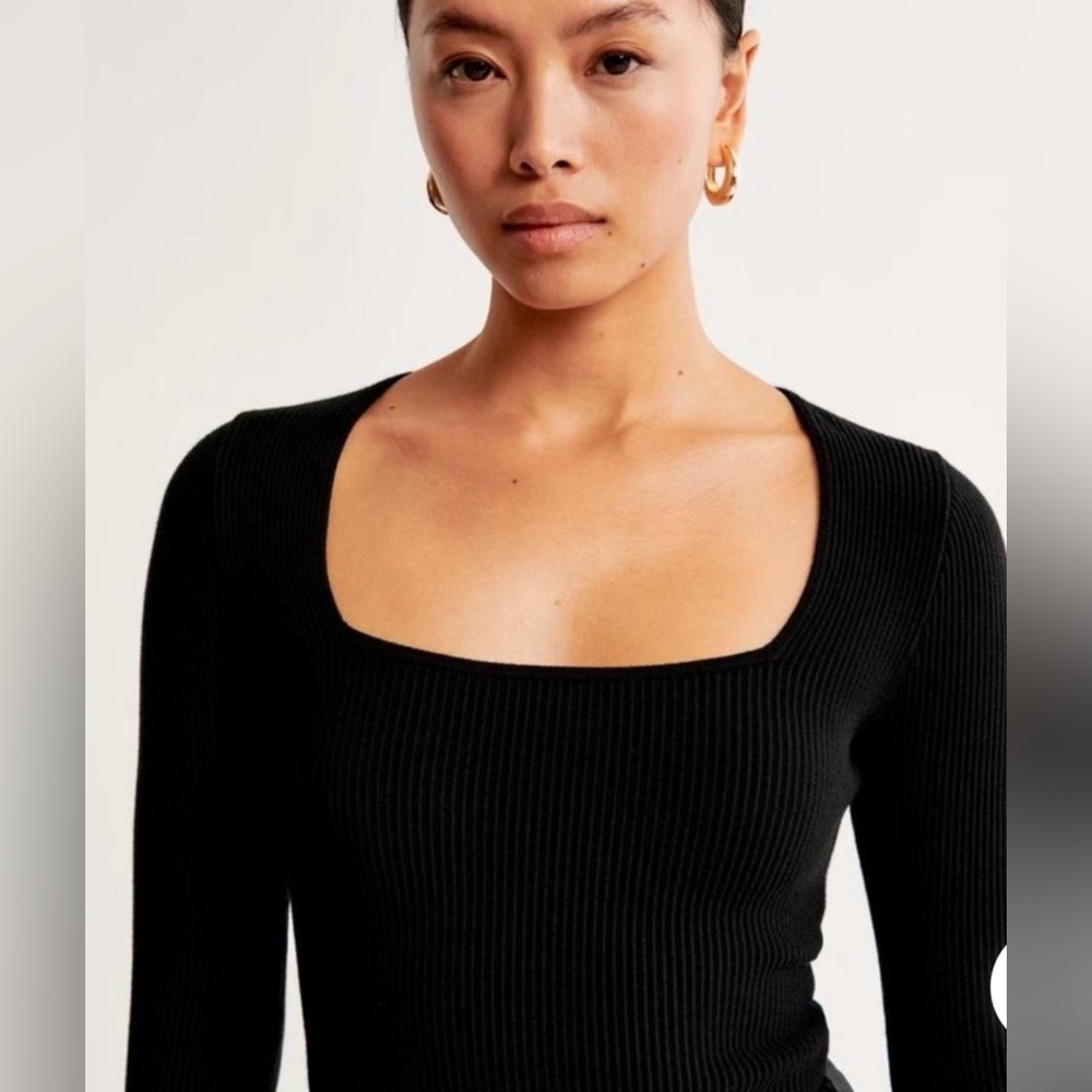 Abercrombie & Fitch Black Ribbed Bodysuit